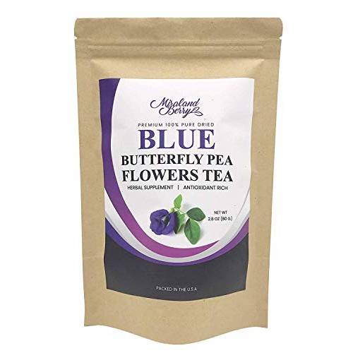 Miralandberry Dried Butterfly Pea Flowers, 2.8Oz, Premium Qual