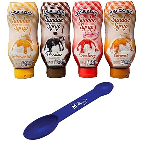 Pack of 4 Smuckers Sundae Syrup Chocolate, Caramel, Butterscot...