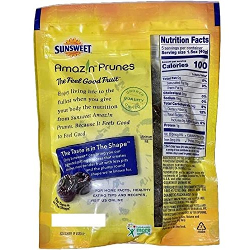 Pack Of 4 Sunsweet Amazin Prunes Bite Size Pitted Prunes 8 Oz