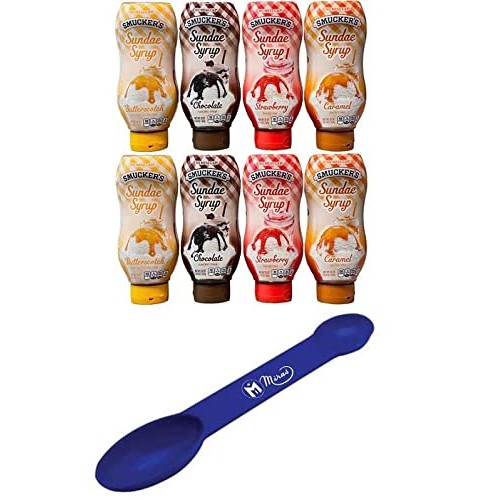Pack of 8 Smuckers Sundae Syrup Chocolate, Caramel, Butterscot...