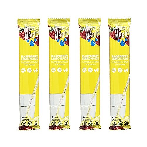 4 Packs Water Magic Flavor Straws Raspberry Lemonade