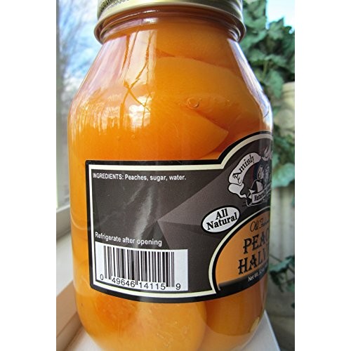 Amish Wedding Foods Old Fashioned Peach Halves 2 - 32 Oz Jars