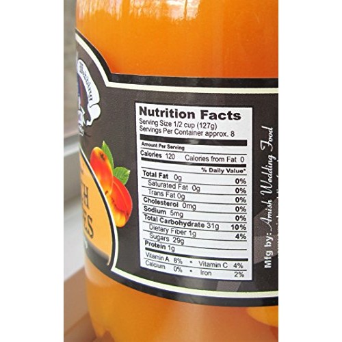 Amish Wedding Foods Old Fashioned Peach Halves 2 - 32 Oz Jars
