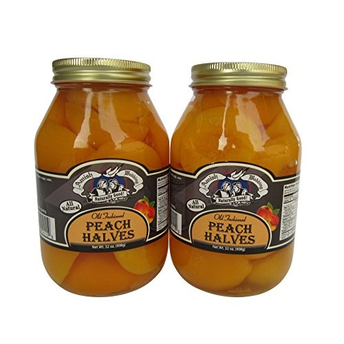 Amish Wedding Foods Old Fashioned Peach Halves 2 - 32 Oz Jars