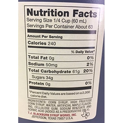 Blackburn Pancake &Amp; Waffle Syrup 128 Fl Oz/1 Gallon