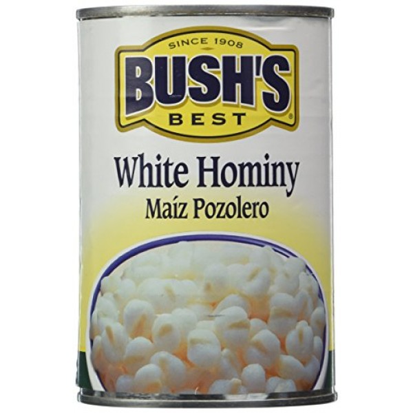 Bushs Best, White Hominy, 15.5oz Can Pack of 6