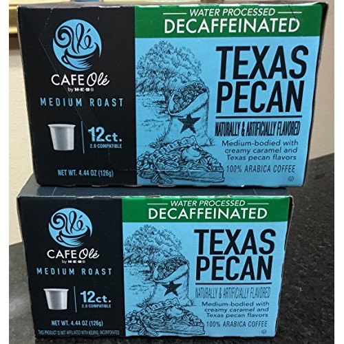 Cafe Ole Texas Pecan Decaf K-Cup Coffee 12. Cts. Pack Of 2