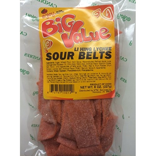 Enjoy Hawaii Li Hing Mui Lychee Sour Belts Big Value 8 Oz. Bag Enjoy Hawaii Li Hing Mui Lychee Sour Belts Big Value 8 Oz. Bag