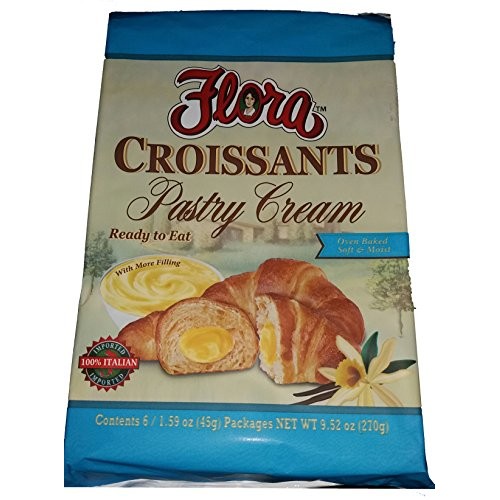 Flora Croissants Pastry Cream, Filled And Ready To Eat, Oven Bak