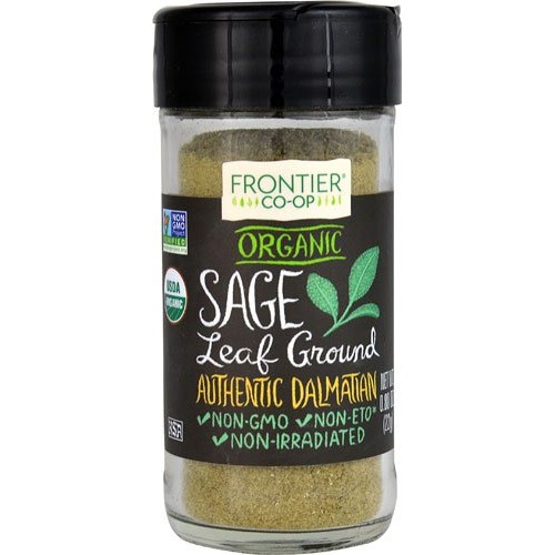 Frontier Co-Op Organic Sage Leaf Ground -- 0.8 Oz - 2 Pc