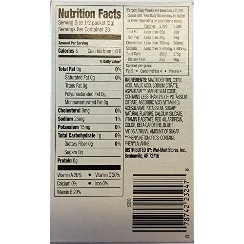 Great Value Sugar Free Low Calorie Blackberry Lemonade Drink Mix