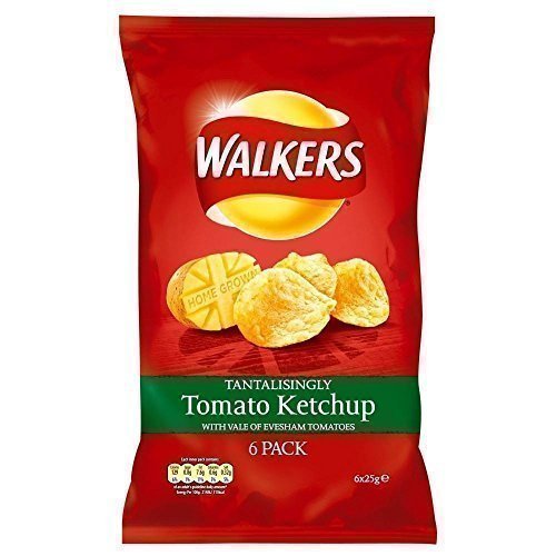 Walkers Crisps - Tomato Ketchup 6X25G Walkers Crisps - Tomato Ketchup 6X25G
