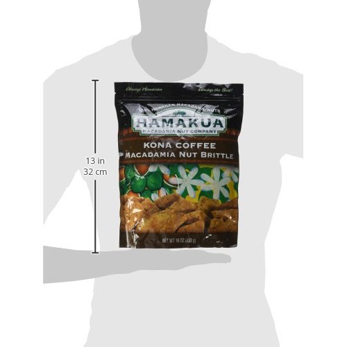 Hamakua Kona Coffee Macadamia Nut Brittle 100% Hawaiian Large 1