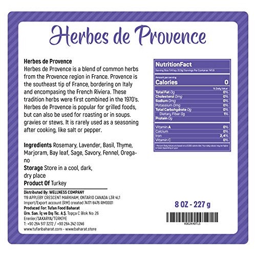Herbs De Provence Seasoning , Hierbas De Provenza | 8 Oz - 227 G