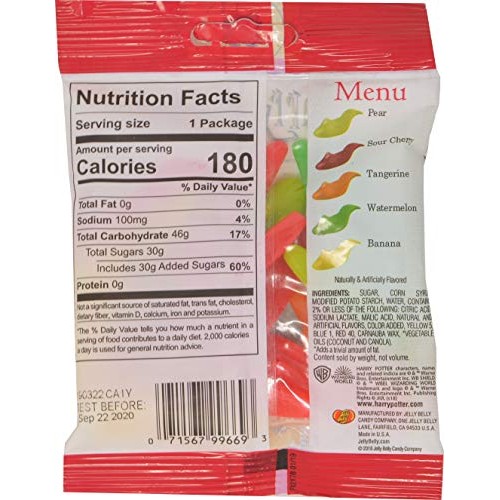 Harry Potter Jelly Gummy Candy Slugs, Bertie Botts Every Flavour