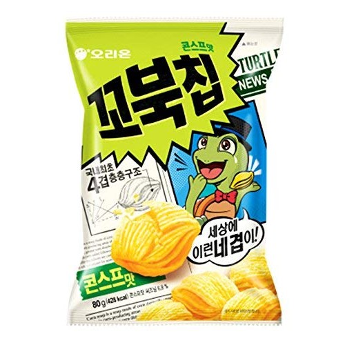 Korean Orion New Four Layers Turtle Chip Corn Soup Flavor 2 Pack