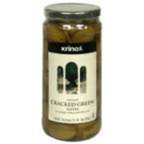 Krinos Cracked Green Olives 16 Oz Pack Of 9