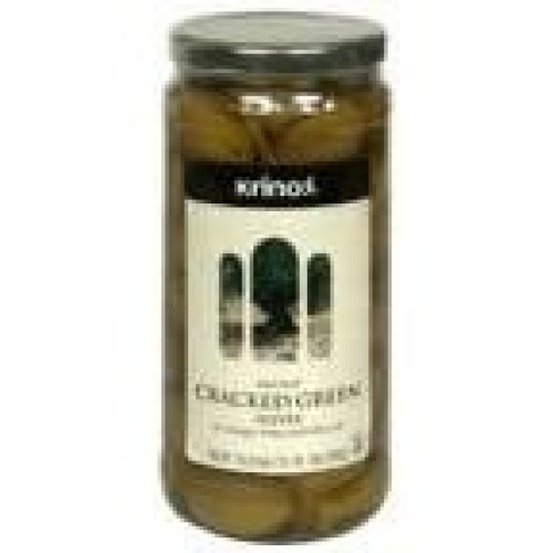 Krinos Cracked Green Olives 16 Oz Pack Of 9