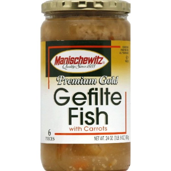 Manischewitz Premium Gold Gefilte Fish No Msg 24.0 Ozpack Of 6