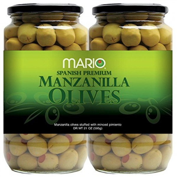 Mario Spanish Premium Manzanilla Olives 21 Oz. Jars, 2 Ct.