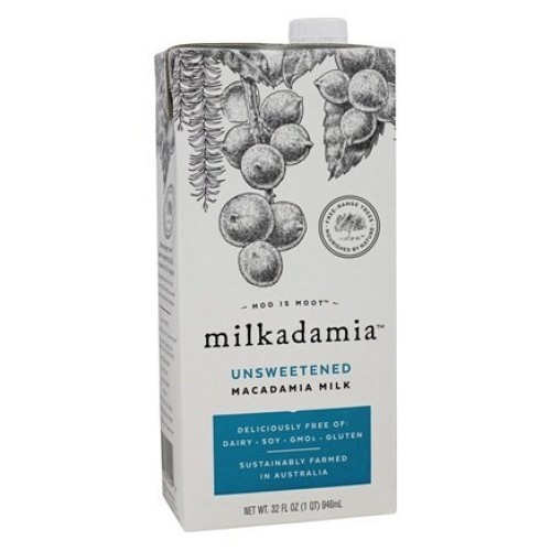 Milkadamia Unsweetened, Macadamia Milk, 32 Oz 3 Pack