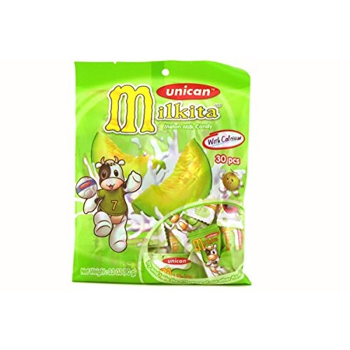 Milkita Melon Milk Candy With Calcium / 30-Ct - 3.2Oz Pack Of 6