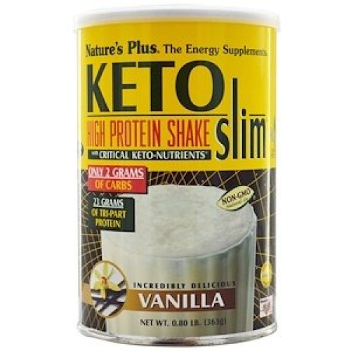 Natures Plus, Keto Slim, High Protein Shake, Vanilla, 0.80 Lb