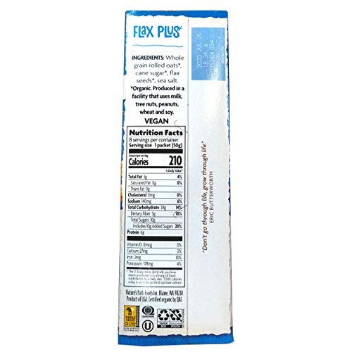 Natures Path Organic Instant Hot Oatmeal Flax Plus -- 8 Packets