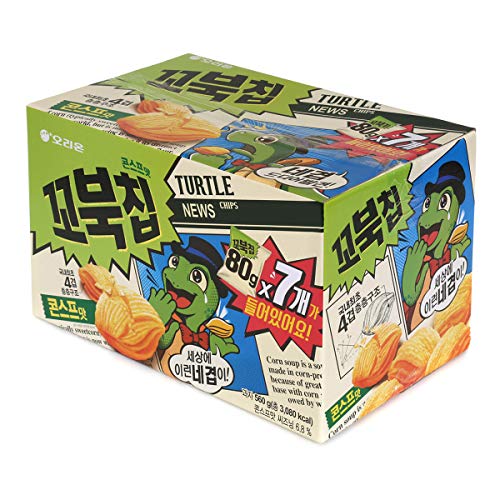 Orion Korean Snack Turtle Chips 꼬북칩 80G Pack Of 7