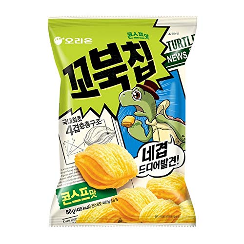 Orion Korean Snack Turtle Chips 꼬북칩 80G Pack Of 7