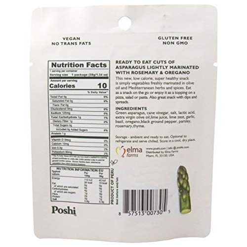 Poshi Marinated Snack Gluten Free Non-Gmo 1.34 Oz Each Asparagus