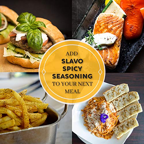 Slavo Salt Spicy Seasoning | Fresh Garlic, Kosher Salt, Cayenne,