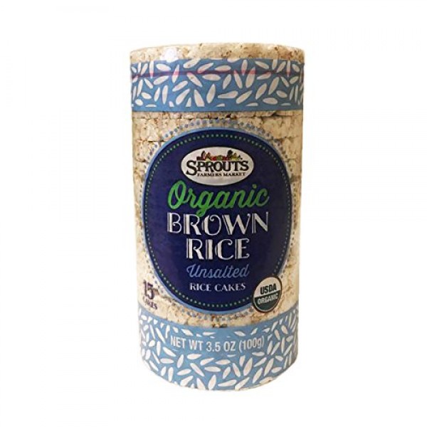 Sprouts Organic Brown Rice Cake Cracker 3.5oz, 2 Packs Unsalted