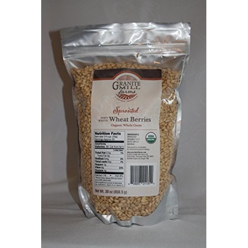Stone Ground Sprouted Organic Soft White Wheat Berries, 30 Oz