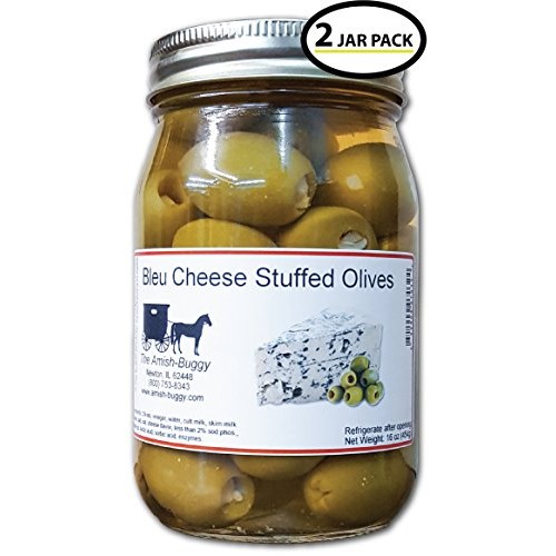 Stuffed Large Olives - Two 16 Oz. Jars Bleu Cheese Stuffed Olives