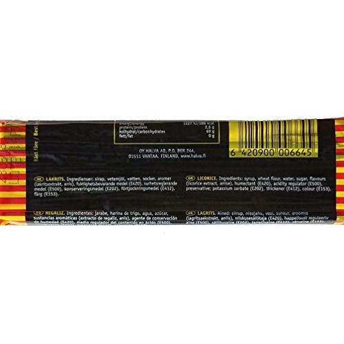 Sweet Licorice Bar From Finland, 2-Oz Bar Pack Of 6