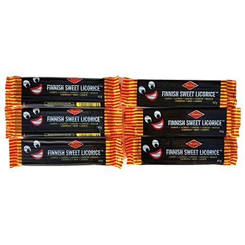 Sweet Licorice Bar From Finland, 2-Oz Bar Pack Of 6