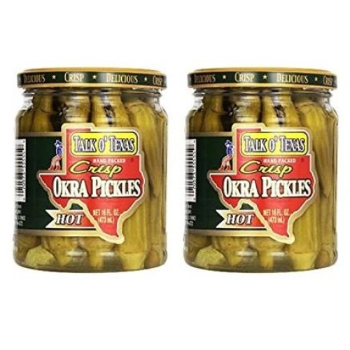 Talk O Texas Okra Pickles, Hot, 16 Oz Pack Of 2