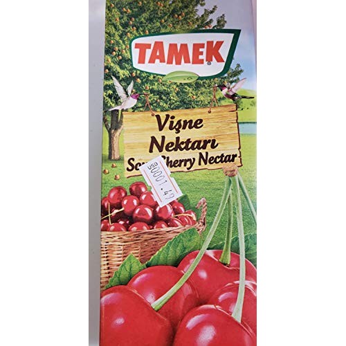 Tamek Sour Cherry Nectar Visne Suyu, 1L - 33.8 Fl Oz. Pack Of 3