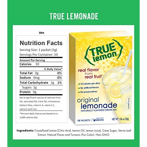 True Lemon Lemonade Original Drink Mix, 10-Count Pack Of 12