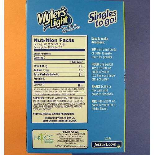 Wylers Light Lemonade Drink Mix -Six Boxes