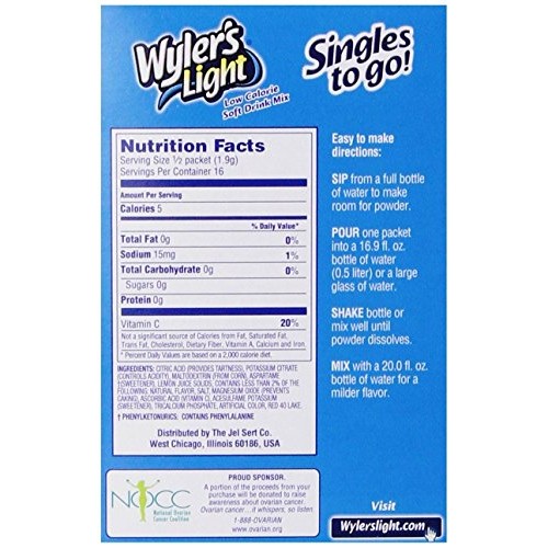 Wylers Light Singles To Go Drink Mix, Strawberry Lemonade, 8 Cou