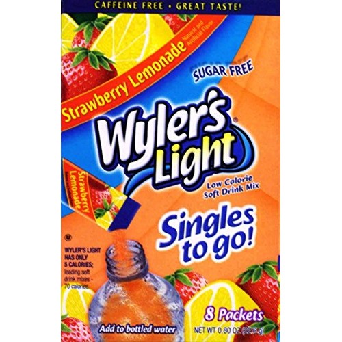 Wylers Light Singles To Go Drink Mix, Strawberry Lemonade, 8 Cou