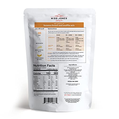 Gluten Free Miss Jones Baking Banana Bread & Muffin Mix - Whole Grains, 50% ...