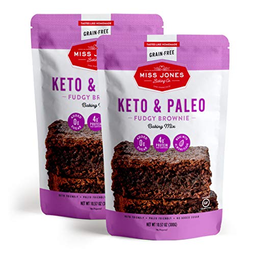 Miss Jones Baking Keto Brownie Mix - Gluten Free, Low Carb, No S