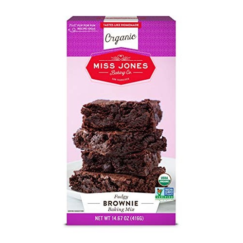 Miss Jones Baking Organic Fudge Brownie Mix, Non-Gmo, Vegan-Frie