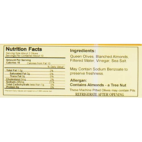 Leonard Mountain Miss Leones Almond Stuffed Queen Olives 12Oz,