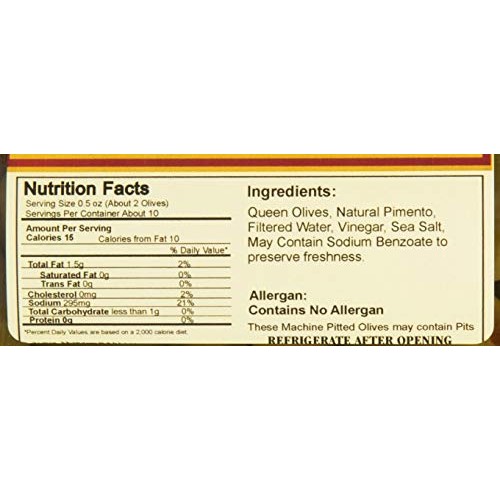 Leonard Mountain Natural Pimento Stuffed Olives 12Oz Pack Of 3