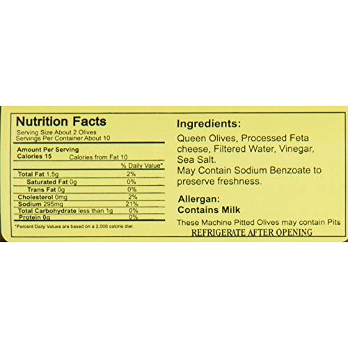 Miss Leones Feta Cheese Stuffed Gourmet Queen Spanish Green Oliv