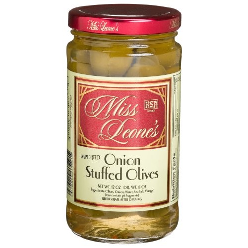 Miss Leones Onion Stuffed Queen Olives, 12Ounce Jars Pack